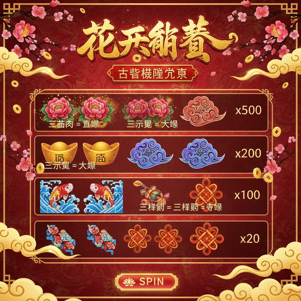 老虎機賠率表 - 花開富貴